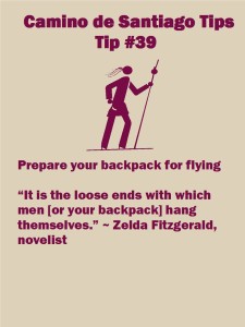 Camino Tips 39: Prepare your backpack for flying