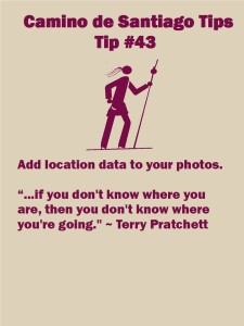 Camino Tips 43: Add location data to your photos.